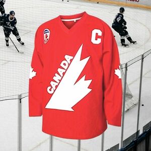 New Men's #99 Maple Leaf Embroidery Ice Hockey Jersey Loose Long Sleeve V-neck